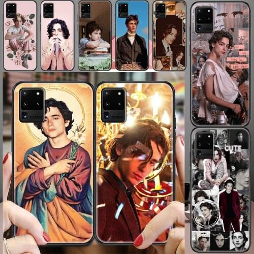 Timothee Chalamet Actor Phone case For Samsung Galaxy Note 4 8 9 10 20 S8 S9 S10 S10E S20 Plus UITRA Ultra black fashion Etui