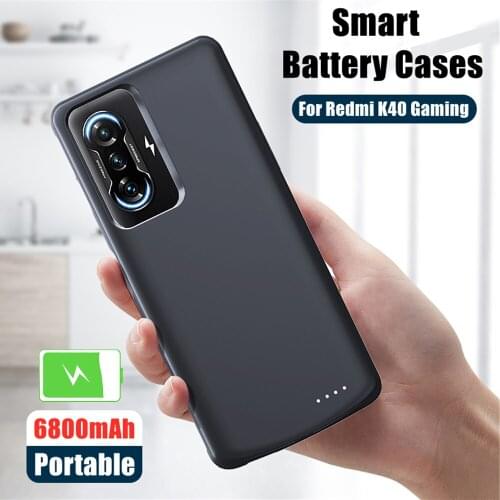 Battery Charger Cases For Xiaomi Redmi K40 Gaming Powerbank Case 6800mAh Silicone Shockproof External Battery Charging Cover