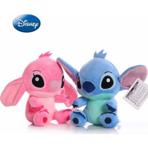 Disney 20cm Stitch Couple Models Cartoon Stuffed Plush Dolls Anime Plush Baby Toys Pendant Toys Girl Kids Birthday Gift