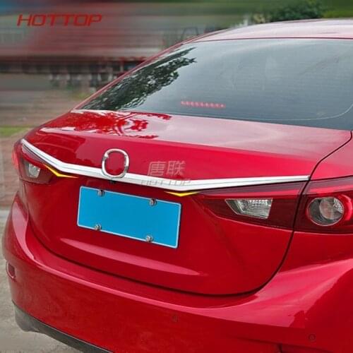 For Mazda 3 Axela Sedan 4dr 2014 2015 2016 2017 Chrome Rear Trunk Lid Cover Trim Tailgate Door Garnish Molding Strip Car Styling