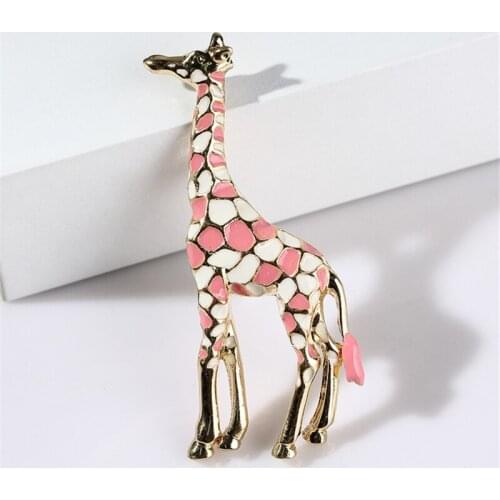 Enamel Giraffe Brooches For Women Cute Animal Brooch Pin Fashion Jewelry Gold Color Gift For Kids Exquisite Broches