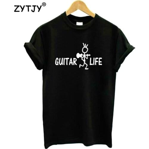 GUITAR LIFE Letters Print Women Tshirt Cotton Casual Funny t Shirt For Girl Top Tee Hipster Tumblr Drop Ship HH-12