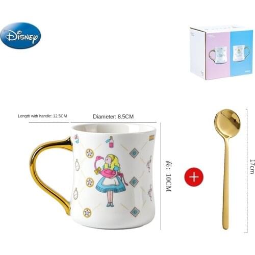 Disney Mug Alice Ceramic Cup Birthday Gift Couples Pair Household Coffee Cup Breakfast Cup
