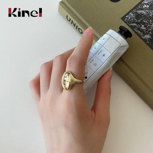 Kinel Smooth Ring 925 Sterling Silver Irregular French Open Adjustable Finger Rings for Women 2020 New Jewelry