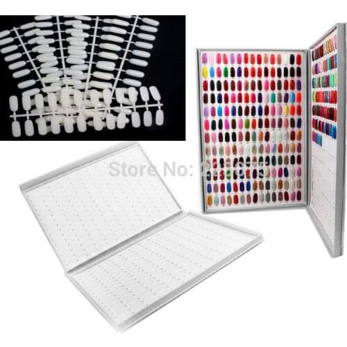 1pc Professional 308 Colors Nail Gel Polish Display Book Chart & 312 tips Natural Color Nail Art Salon set
