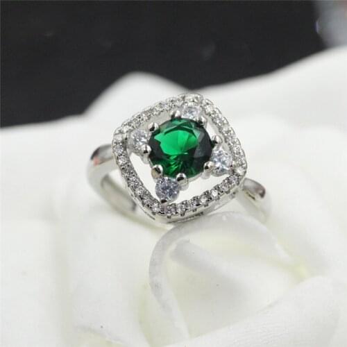 Top quality Fashion Brand 5A Zircon Real Solid 925 Sterling Silver Ring Wedding Rimantic rings engagement Jewelry For Women C49