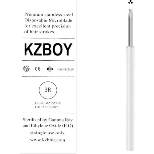 KZBOY 0.3mm Microblading Shading Needles Disposable 3R/5R/7R/9R/17R/18R/21R Micro-blades for Eyebrow Permanent Makeup Manual Pen