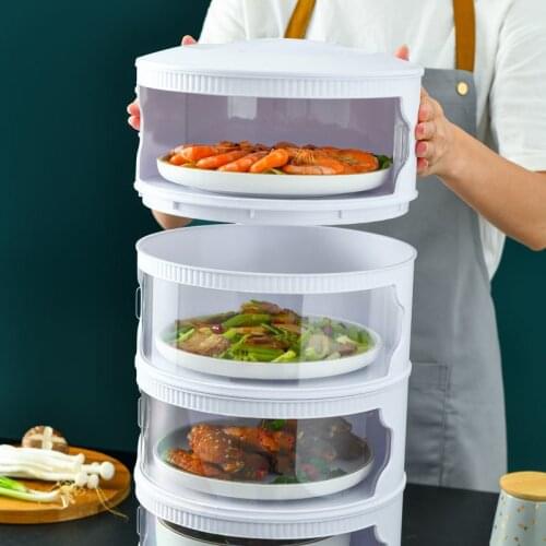 Newest Stackable Food Dome Multi-Layer Transparent Stackable Food Insulation Cover Dustproof for Home Kitchen Refrigerator