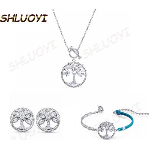 Fashion jewelry high quality SWA New Life Tree Charm lady Pendant Necklace