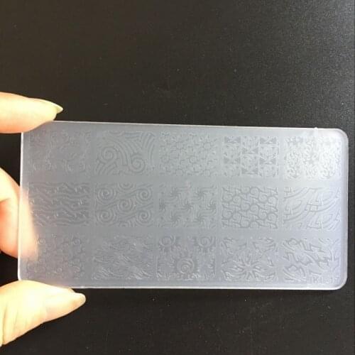 New !!! 1pc 6*12cm JKL Lace Design Plastic Stamping Plates Nail Art Image Stamping Nail Art Plates Manicure Template Tool JKL17