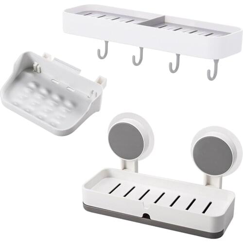 2021 NEW Creative Wall Mounted Soap Box Soap Draining Rack Bathroom Soap Holder bathroom accessories Bathroom Drain Soap trendy