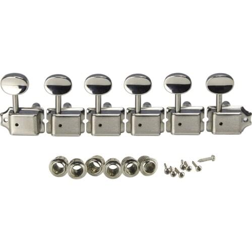 NEW Set of 6R 6-in-Line Nickel Vintage Guitar Tuning Pegs Machine Heads 15:1 for Electric Guitar