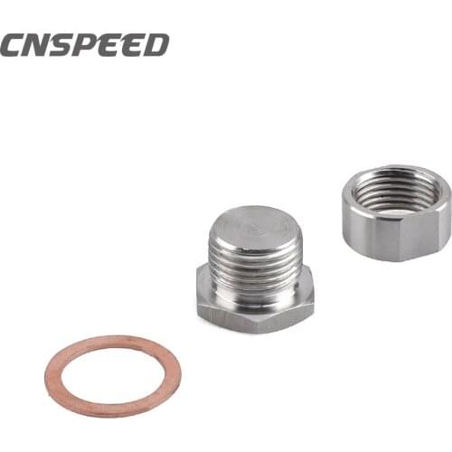 O2 Oxygen Sensor Stainless Steel Weld On Bung & Plug Wideband Nut & Cap Kit Set