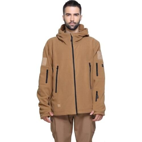 Autumn winter male outdoor mountaineering warm double layer thick zipper hooded fleece mens sweatshirts jacket coat Cardigan