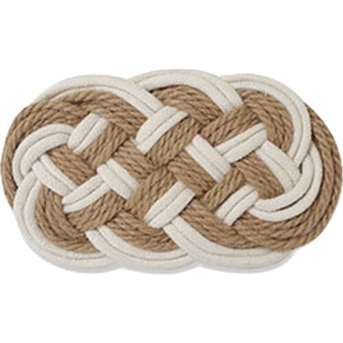 Braided Coasters for Drinks, Heat-Resistant Woven Table Drink Coasters for Kitchen Cafe 2pcs