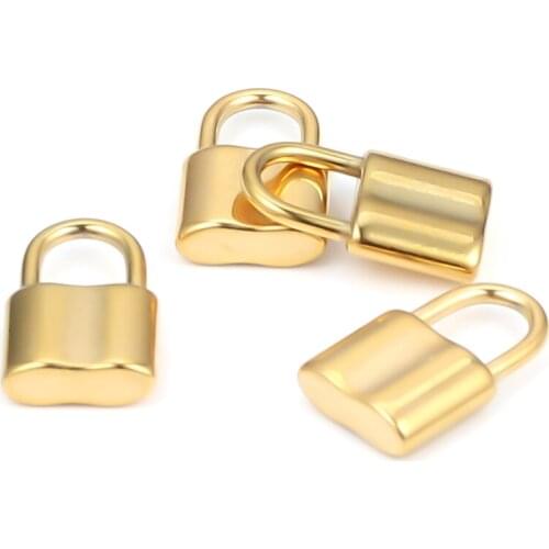 5pcs Stainless Steel Lock Charms Hip Hop Necklace Bracelet PadLock Pendants for DIY Jewelry Making Gifts Accessories Wholesale