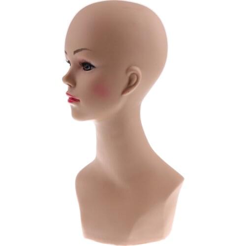 Pro Female Mannequin Head Fashion Manikin Model for Wigs Hat Necklace Glasses Scarf Display Stand PVC Plastic