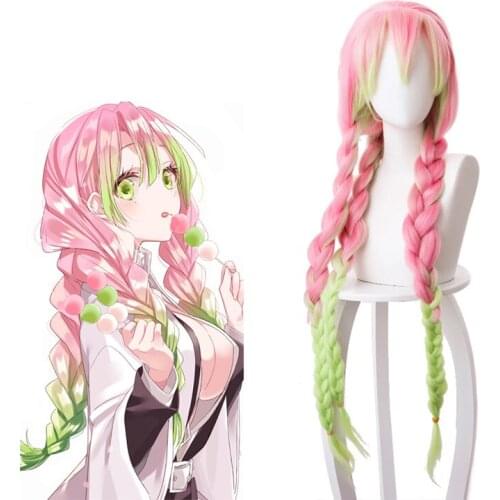 Reneecho Demon Slayer Kanroji Mitsuri Wig Long Pink Wigs For Anime Cosplay