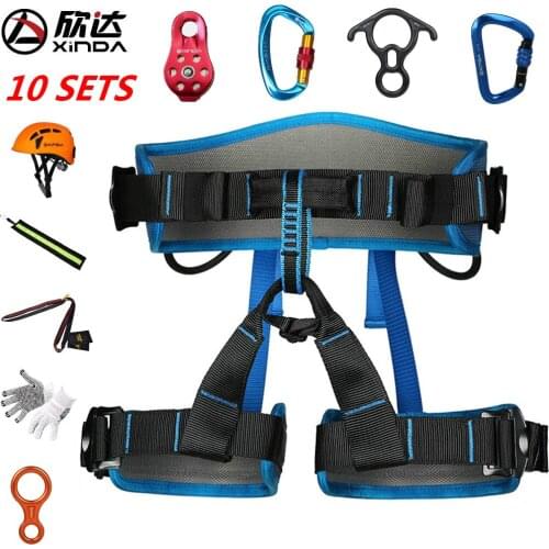 XINDA Safety Belt Camp Climbing Outdoor Expand Training Half Body Harness Protective Cover Supplies Survival Equipment 10 Sets