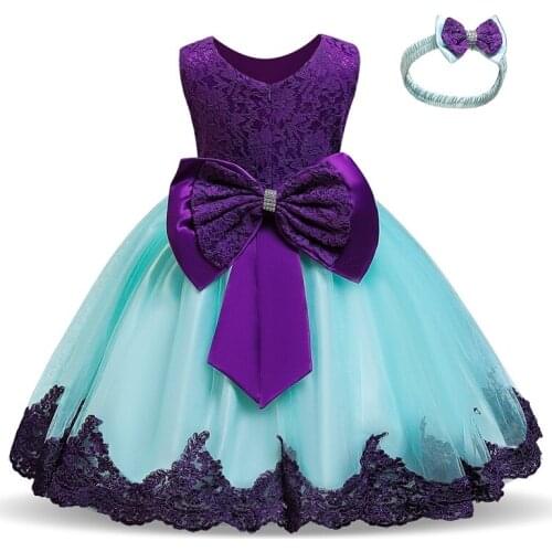 Baby Girls Christmas Dresses Toddler Girl Party Lace Princess Chidlren Clothing Kids Girls 12M 2 3 4 5 Year Dress Match Headbnad