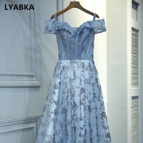 2020 Hot Sale Evening Dress A-line Robe De Soire Abendkleider Lace-up Real Photo Evening Dresses Long Dress Vestido De Festa