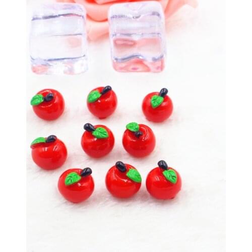 10pcs/lot flat back resin apple DIY resin cabochons accessories