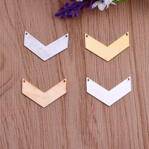 10pcs ZHU RU 31*6mm Necklace Directional arrow double hole Boomerang shape pendant For Jewelry Making DIY Accessories
