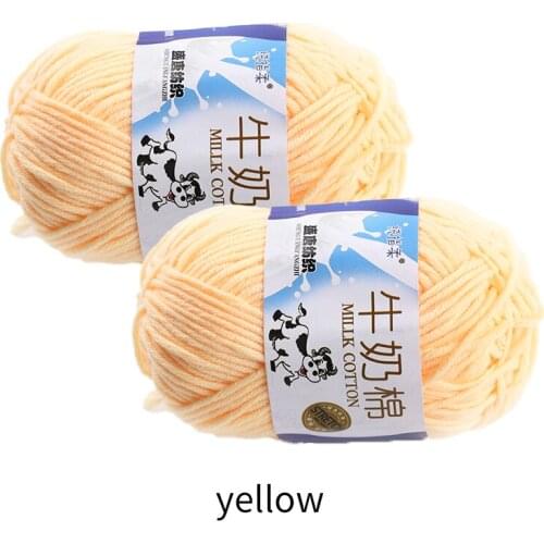 2Pcs/Set 100g Yellow Baby Wool Hook Package Scarf Yarn Knitting Crochet Sewing Material Soft Handmade Home Craft for Cloth