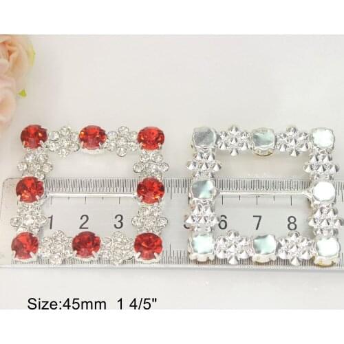 2018 Real Promotion Rhinestones 45x45mm 1 4/5" Square Shape Rhinestone Embellishments Belt Slider Buckles Free Shipping 10pcs