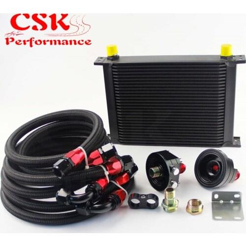 28 ROW AN10 UNIVERSAL ENGINE TRANSMISSION OIL COOLER british+relocation KIT BLACK