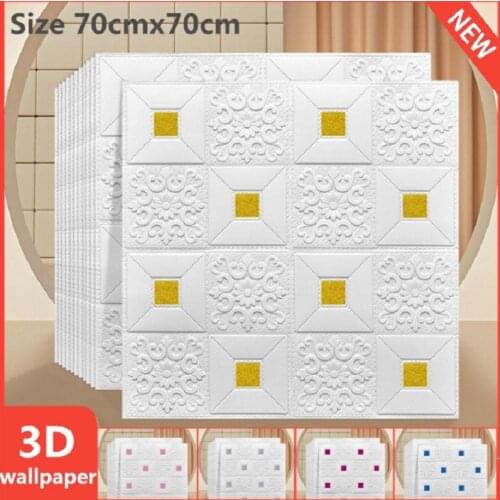 5/10pcs 3D Diy Waterproof Wall Sticker 70*70cm Wallpaper Wall Ceiling Living Room Bedroom Roof Wall Papers Self-adhesive