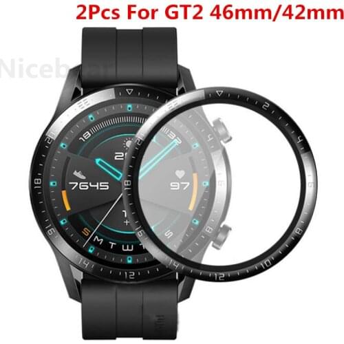 5pack 3D Curved Edge Soft Clear Protective Film Full Cover For Huawei Watch GT 2 46mm GT2 42mm Smartwatch LCD Screen Protector
