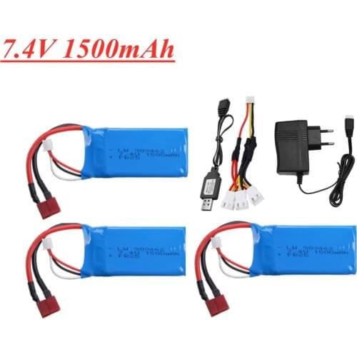 7.4V 1500mAh 2S Lipo Battery For Q39 Wltoys A959-B A969-B A979-B K929-B RC Desert Truck Car Spare Parts