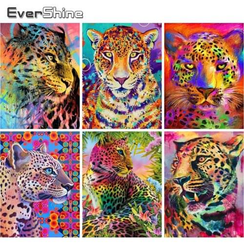Evershine Diamond Painting Leopard Cross Stitch Mosaic Full Layout Diamond Embroidery Animals 5D DIY Home Decoration
