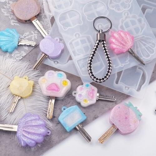 Shiny Love Bear Paw Molds For Keychains Diy Dog Foot Epoxy Model Cat Resin Key Keychains Moulds Silicone Custom Mold