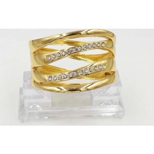 Big Bracelet & bangles for women gold color Cubic zirconia Simple Bangle New design fashion Jewelry Free shipment