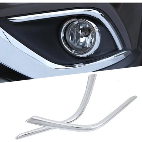 For Mitsubishi Outlander 2019 2PCS ABS Chrome Car Front Headlight Fog Lamp Cover Trim Auto Styling Accessories
