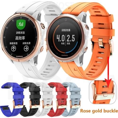 For Garmin Fenix 6S Pro Watchband 20mm Bracelet Strap For Fenix 5s Plus Watch Strap Silicone Rose gold buckle Replacement Correa
