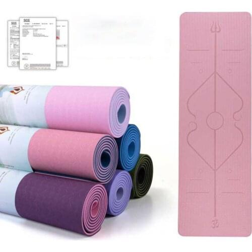 1830x610x6mm TPE Dual Color Yoga Mat For Beginners Yoga Sports Exercise Pad Non-Slip Gymnastics Mat with Position Line