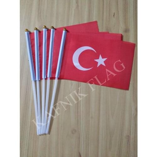 KAFNIK,5pcs Turkey Fabric Flags 14*21CM Free Shipping