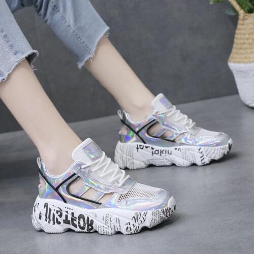 Womens shoes summer 2021 new fashion breathable Mesh casual sports shoes lightweight dad shoes women flats zapatillas de mujer