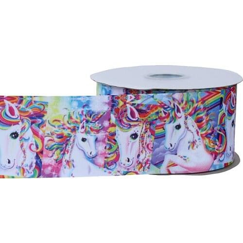 FLRA Ribbon (50yards/lot) Rainbow Unicorn Grosgrain RIBBON- 3" Grosgrain Ribbon Craft Supplies- Hair bow Headband DIY Supplies