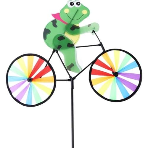 Hot Selling Cute 3D Animal on Bike Windmill Wind Spinner Whirligig Garden Lawn Yard Decor