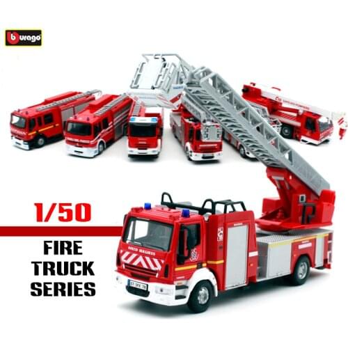 Bburago 1:50 Hot New Style Fire truck ambulance series simulation Die casting alloy car model car decoration collection gift toy