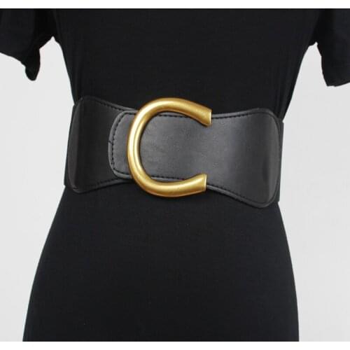 Fashion Women Wide Waist Elastic Stretch Belt Womens Girdle Strap Belts for Women PU Leather Cinturon Mujer Cummerbund Strap