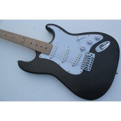 New black electric guitar, SSS pickup, white shield, basswood body, customizable, free delivery