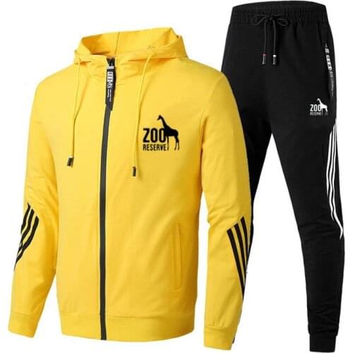 CW Spring And Autumn New Leisure Sports Fashion Zipper MenS Running Suit Men Clothing Set Tracksuit Men Mens Joggers Set