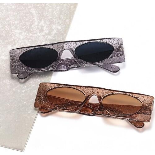 Trend Small Square Sunglasses Women Fashion Brand Designer Rectangle Sun Glasses Female UV400 Purple Clear Lens Glasses Gift