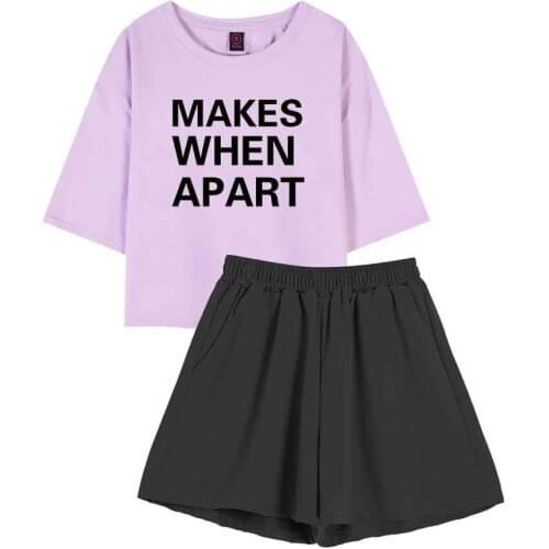 Sleepwear Set Letter Printing Pijamas Women Cotton Two Piece Set Women Summer Casual Female Outfit T Shirts and Shorts Suit