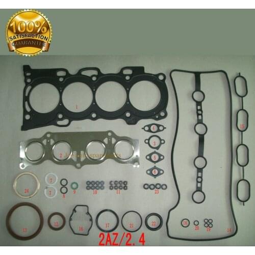 2AZ 2AZFE Engine Full gasket set kit for TOYOTA CAMRY RAV4 SOLARA AVENSIS VERSO PREVIA ACR50 2.4lL 16V 2362CC 2002- 04111-28056